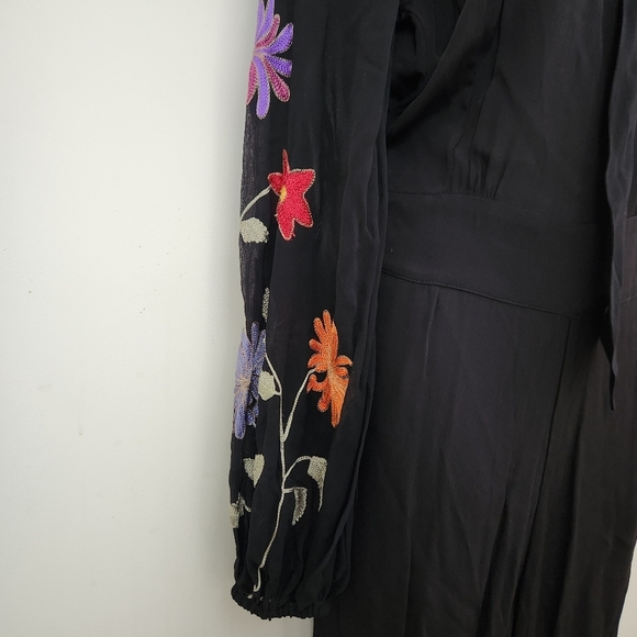 NWT Free People | Smoke Rings Floral Embroidered Sleeve Jumpsuit - Size 8 - Picture 7 of 14